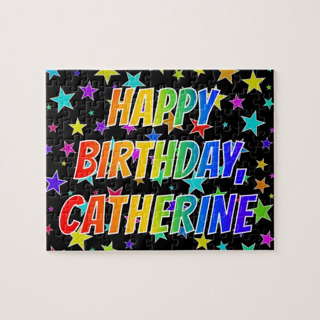 Puzzle "CATHERINE" Premier nom, "HAPPY BIRTHDAY" (Horizontal)