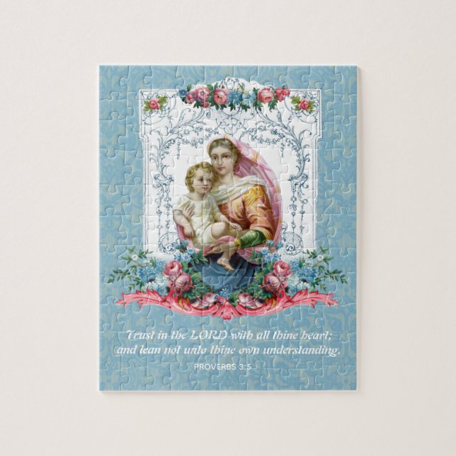 Puzzle Catholique Vierge Marie Citation de l'écriture Vin (Vertical)