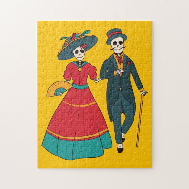 Puzzle Catrina Couple Mexicaine Journée Des Morts (Vertical)