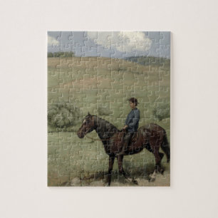Puzzle Cavalier dans un paysage, 1894 (huile à bord)