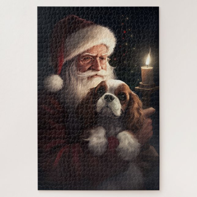 Puzzle Cavalier King avec le Père Noël Festif Noël (Vertical)