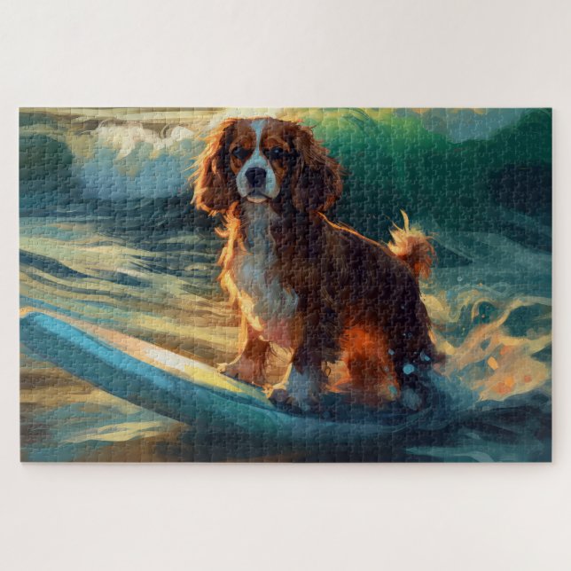 Puzzle Cavalier King Beach Surf Peinture (Horizontal)