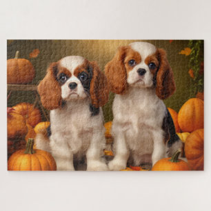 Puzzle Cavalier King Charles Spaniel Chiot Citrouille d'a