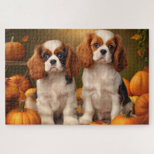 Puzzle Cavalier King Charles Spaniel Chiot Citrouille d'a