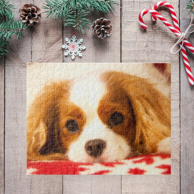 Puzzle Cavalier King Charles Spaniel sur couverture floco (Créateur téléchargé)