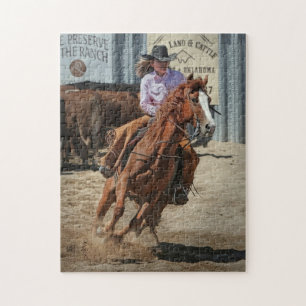 Puzzle Cavalière Rodeo Cheval Équitation Sports Occidenta