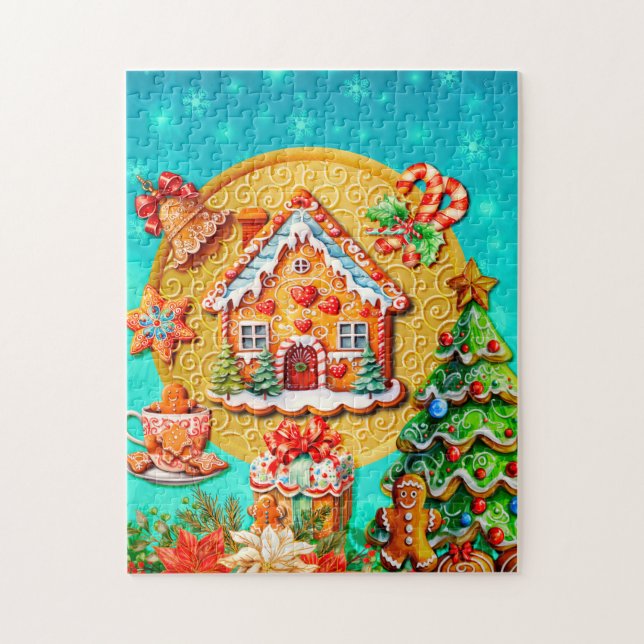 Puzzle Célébrations avec mon pain d'épice de Noël (Vertical)
