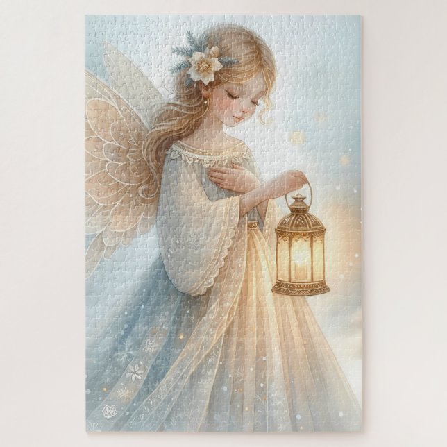 Puzzle Celestial Winter Angel Lantern of Comfort (Vertical)