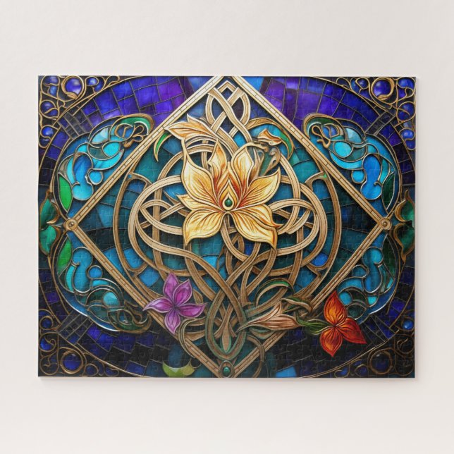 Puzzle Céltic Knot Flowers Gold Knotwork (Horizontal)
