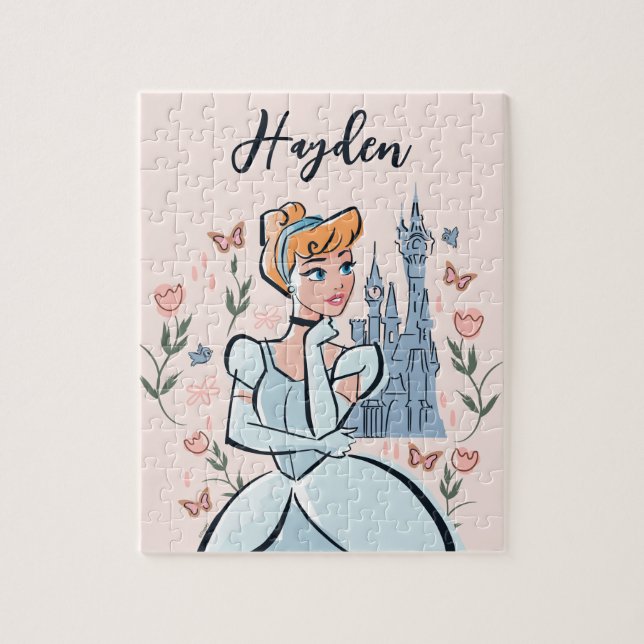 Puzzle Cendrillon et Château Badge stylisé (Vertical)