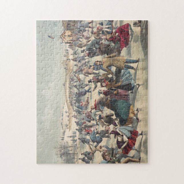 Puzzle Central-Park, hiver. L'étang de patinage. New York (Vertical)