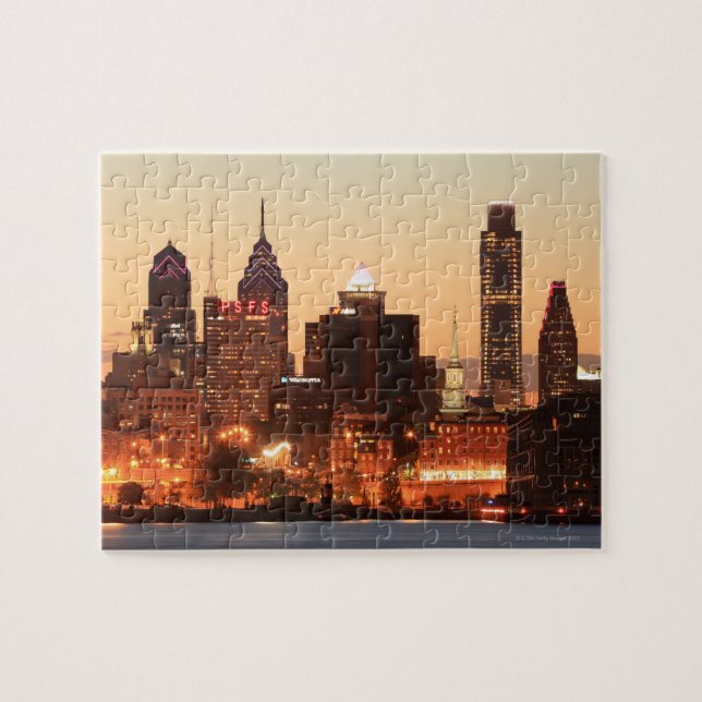 Puzzle Centre-ville de Philadelphie, Pennsylvanie au couc (Horizontal)