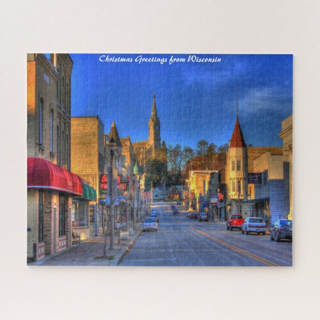 Puzzle Centre-ville du Wisconsin. voeux de Noël (Horizontal)
