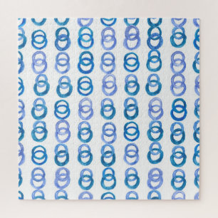 Puzzle Cercles bleus : point de polka aquarelle