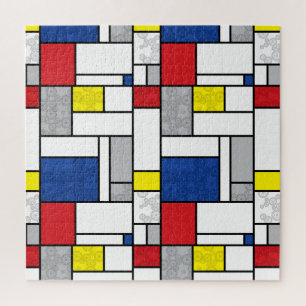 Puzzle Cercles Rétro Mondrian Art Mod Minimaliste De Stij