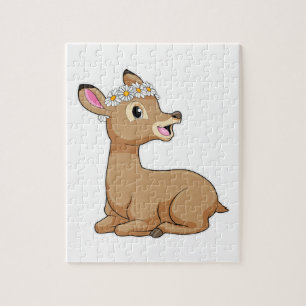 Puzzle Cerf avec Fleur marguerite