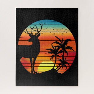 PUZZLE CERF COUCHER DE SOLEIL