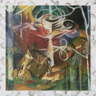 Puzzle Cerf dans la forêt par Franz Marc, Art Vintage