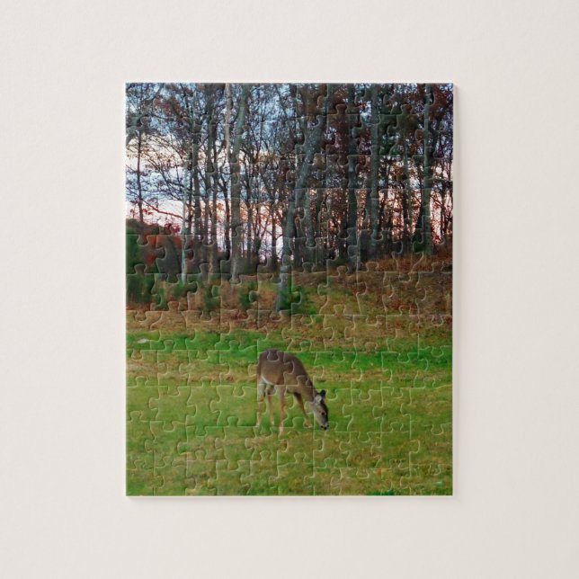 Puzzle Cerf sur le golf au coucher du soleil (Vertical)