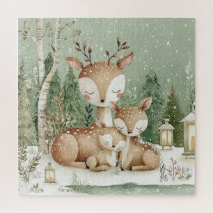 Puzzle Cerfs de la forêt hivernale
