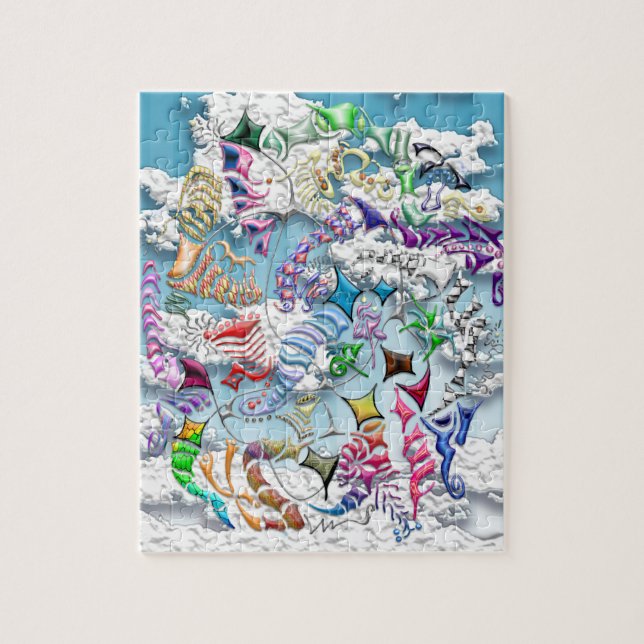 Puzzle Cerfs-volants de lutte -- Bleu (Vertical)