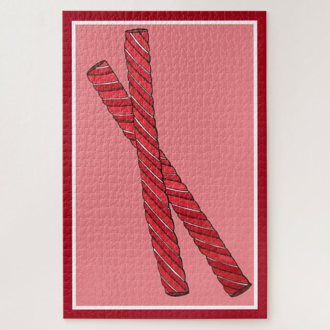 Puzzle Cerise Rouge Licorice Whihid Licorice Twist Candy (Vertical)