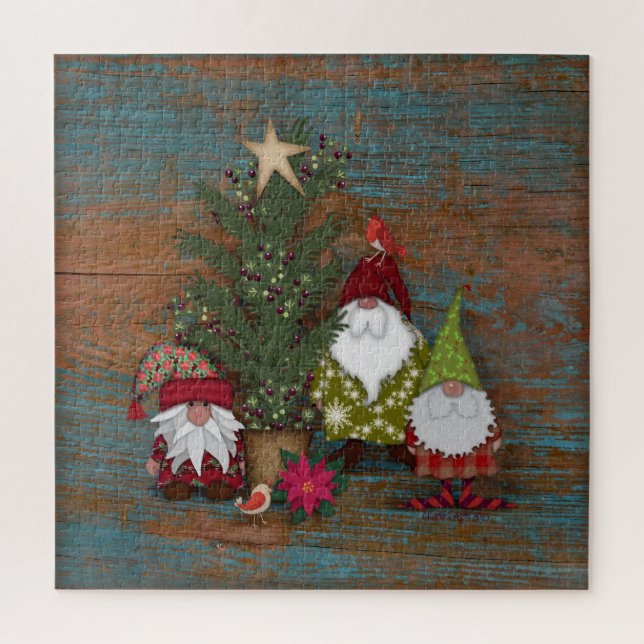 Puzzle Ces mignons Gnomes de Noël et Arbre | Vacances (Vertical)