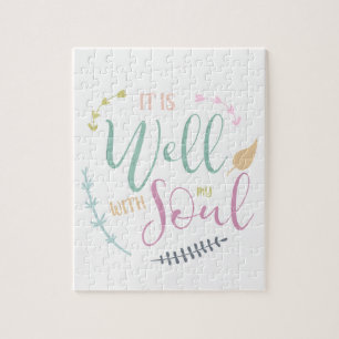 Puzzle C'est bien avec mon âme typographie chrétienne chi
