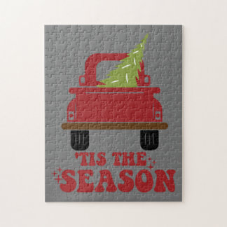 Puzzle C'Est La Saison Cute Retro Pine Noël Arbre Fami