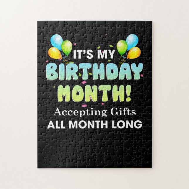 Puzzle C'est mon Anniversaire Mois acceptant des cadeaux  (Vertical)