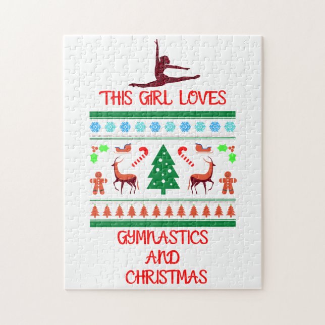 Puzzle Cette fille aime la gymnastique et Noël (Vertical)