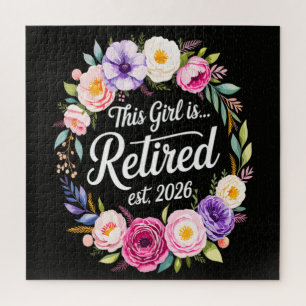 Puzzle Cette fille est retraitée 2026 Floral Retiret