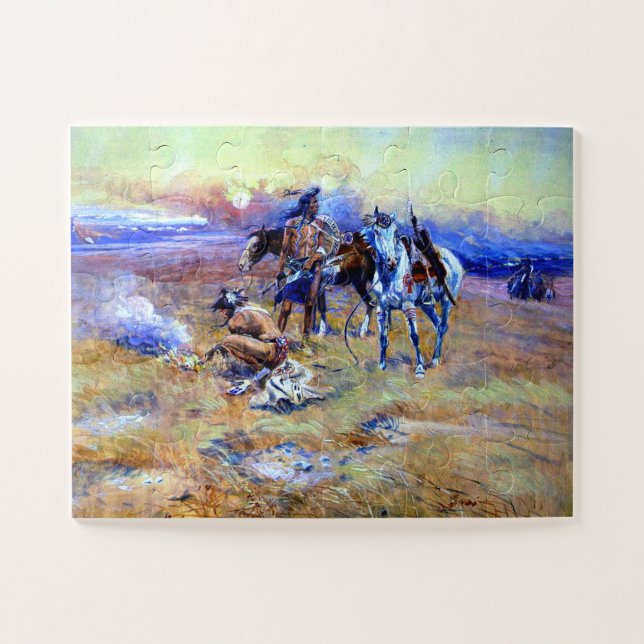 Puzzle Chaîne Blackpieds Buffalo Charles M Russell 1905 (Horizontal)