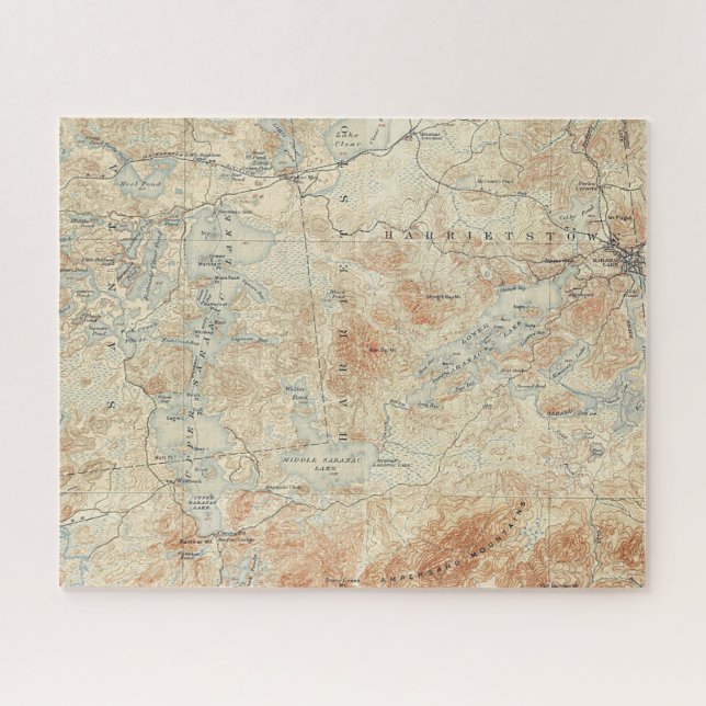 Puzzle Chaîne du lac Saranac (lacs inférieur, moyen et su (Horizontal)