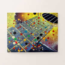 Chaînes de guitare musique moutarde coloré vintage