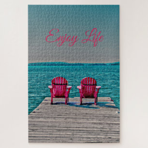 Puzzle Chaises Adirondack Profitez de la vie Cottage Rust