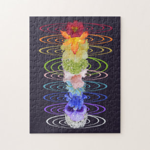 Puzzle Chakra Fleurs Zen Yoga Amusement Spirituel