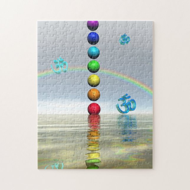 Puzzle chakras blancs (Vertical)