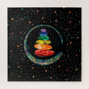 Puzzle Chakras Zen Stones and Enso circle