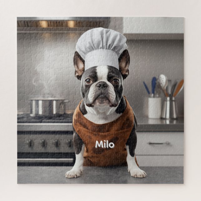 Puzzle Challenging Boston Terrier Personalized (Vertical)