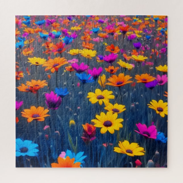 Puzzle Champ Coloré De Fleurs (Vertical)