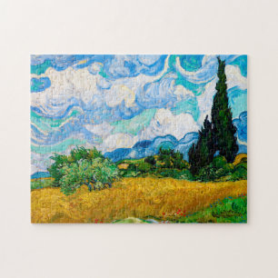 Puzzle Champ de blé avec Cyprès, Van Gogh