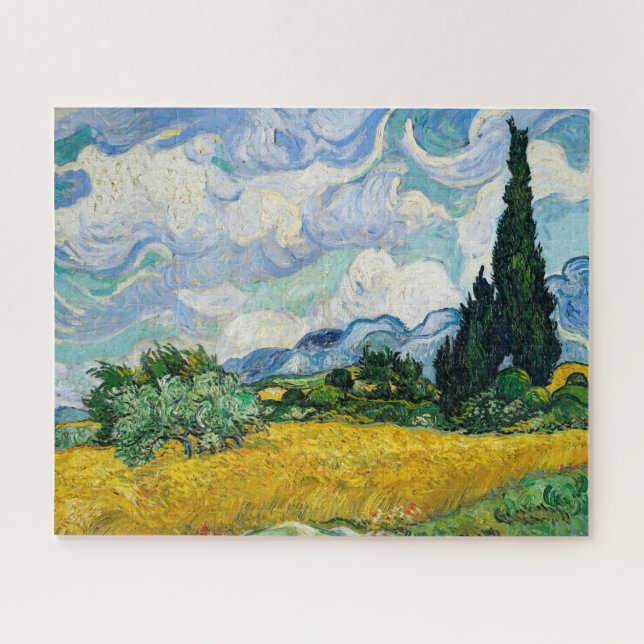 PUZZLE "CHAMP DE BLÉ AVEC CYPRESSES" PAR VAN GOGH SUR PUZ (Horizontal)