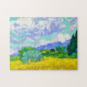 Puzzle Champ de blé avec des cyprès par Vincent van Gogh
