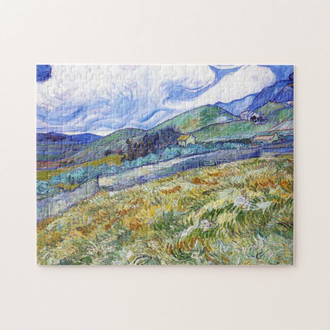 Puzzle Champ de blé avec montagnes dans l'Arrière - plan (Horizontal)