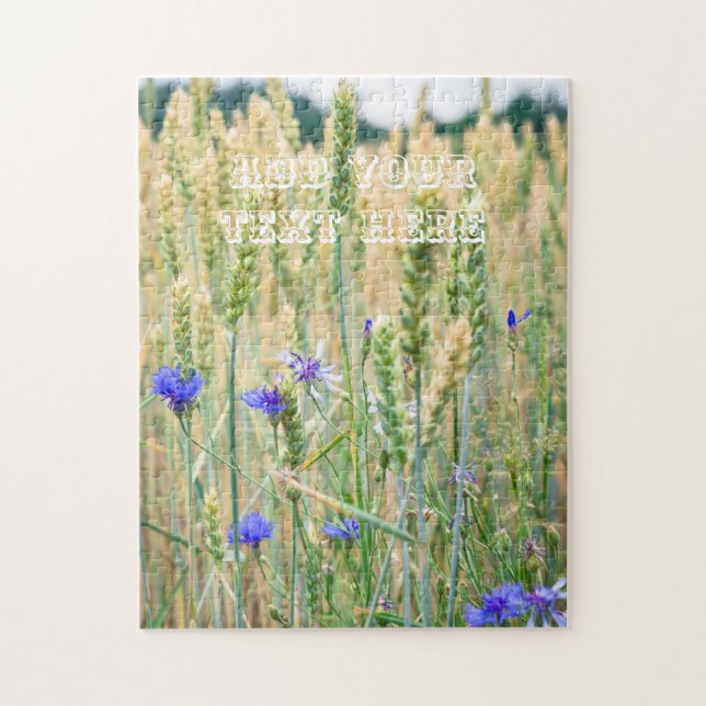 Puzzle Champ de blé d'été avec fleurs de maïs (Vertical)