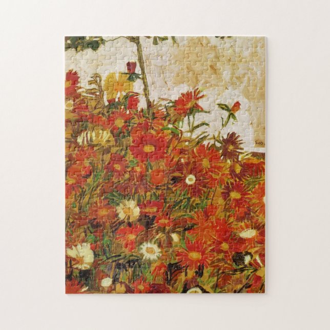Puzzle Champ de fleurs par Egon Schiele (Vertical)