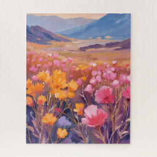 Puzzle Champ de fleurs sauvages Peinture de paysage flo