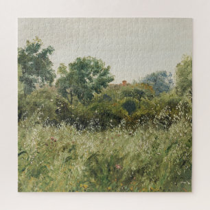 Puzzle Champ vert Grande huile Vintage