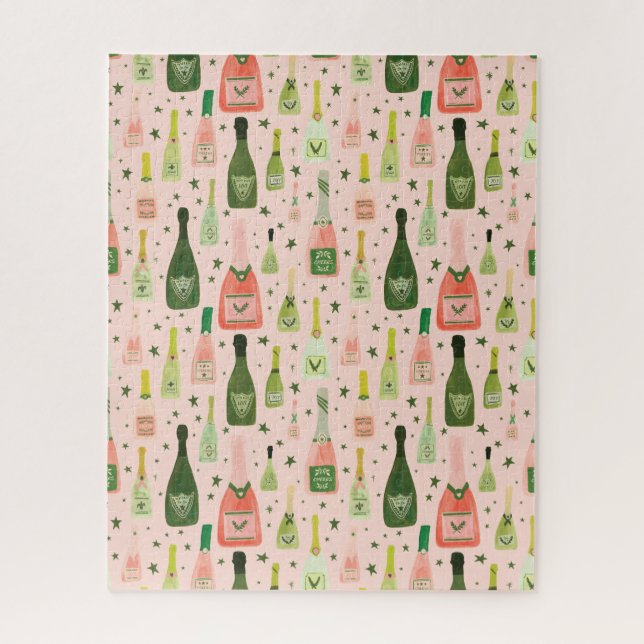 Puzzle Champagne rose et Motif des étoiles (Vertical)